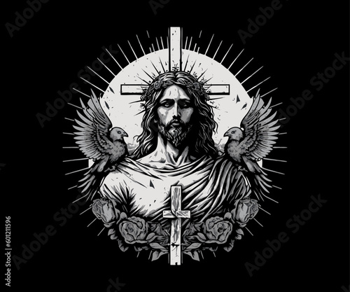 Jesus Christ Silhouette Art With Vector Format Fully Editable and Scalable For Large Printing © Graphics.Parasite