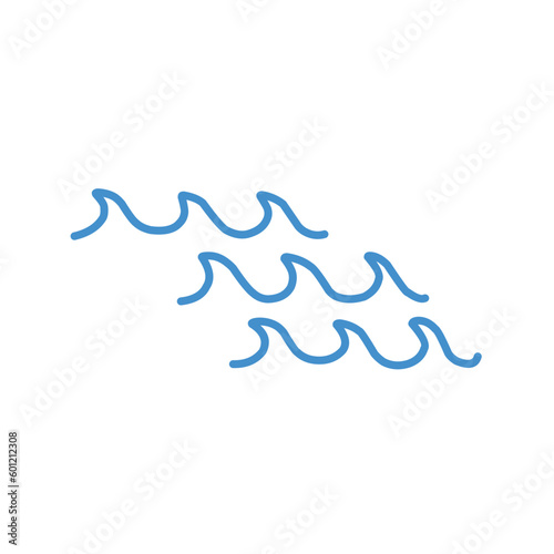 Vector line with simple doodle waves