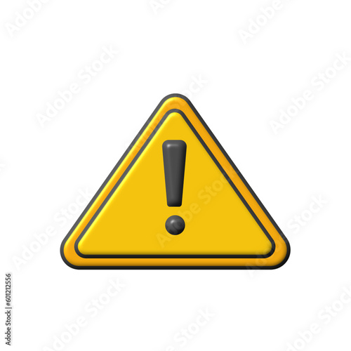 Realistic yellow triangle warning sign vector illustration.