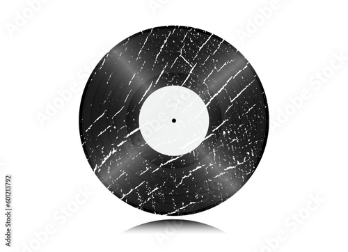 70's 80's 90's black vinyl lp bakelite concept illustration vector. Vintage music background concept illustration isolated on white. 