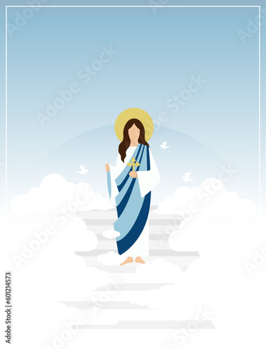 Ascension Day Poster Template. Vector Illustration