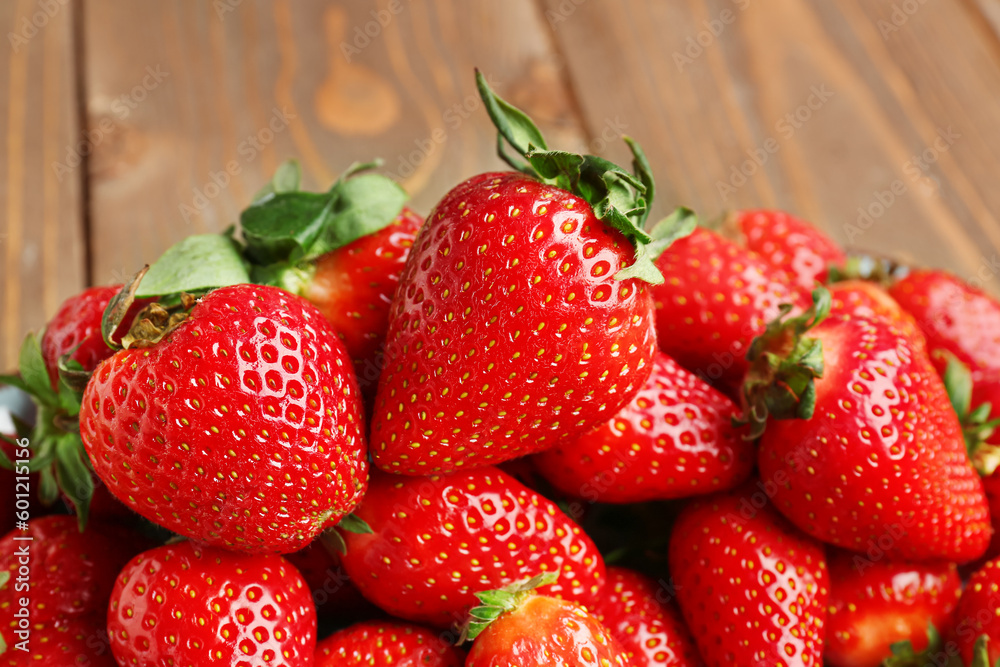 Fresh strawberries on wooden background Fresh strawberries on wooden background