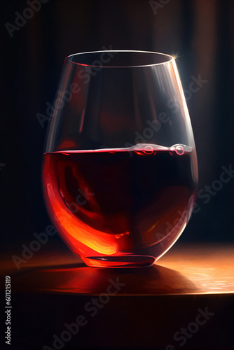 A close up of a wine glass on a table Generative Ai