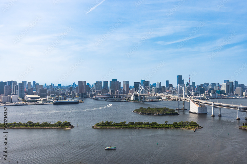 Naklejka premium (東京都-都市風景)青空とお台場湾岸風景5