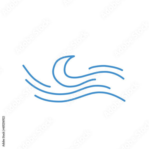 Hand drawn doodle waves vector illustration