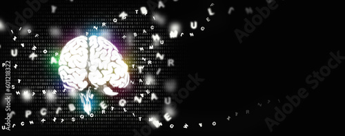 Brain Decoding concept, decode the brain activity and signal into dialog, AI neuroscience ability, artificial intelligence neural decoding