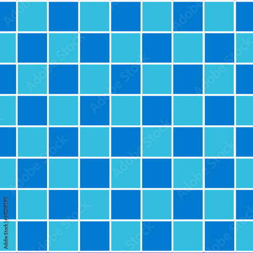 Tiles pattern. Light blue and dark blue tiles pattern. Squares background. Simple geometric pattern. Bathroom tiles