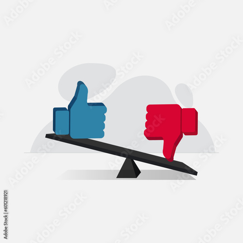 Like and dislike balance design vector illustration