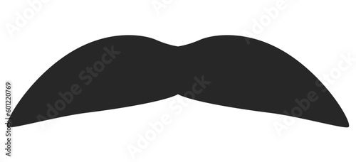 Chevron Moustache Beard style men illustration Facial hair mustache. Vector black male Fashion template flat barber collection set. Stylish hairstyle isolated outline on white background.