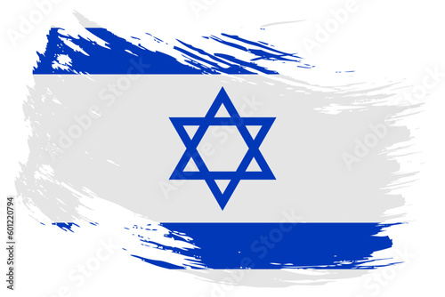 Israel brush stroke flag vector background. Hand drawn grunge style Israeli isolated banner