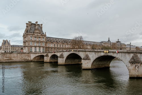 Museum Louvre in Paris, France, view from Seine river. © Elena Krivorotova