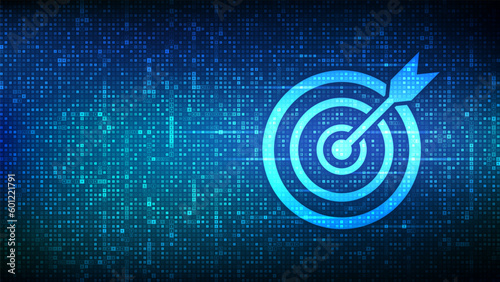 Business targetting icon made with currency symbols. Planning development leadership. Customer Relation Management. Dollar, euro, yen and pound icons. Background with currency signs. Vector.