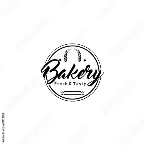 Bakery badge or label retro vector illustration. loaf store, food market, cafe, restaurant etc. Vector Illustration
