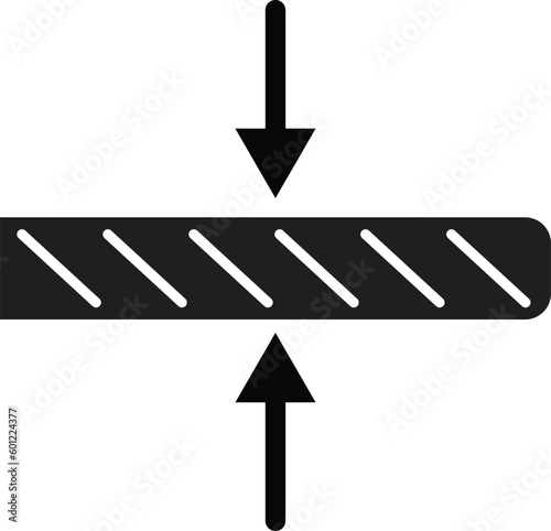 surface gap icon on white background. thickness sign. flat style.