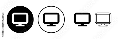 Computer icon vector. computer monitor icon.