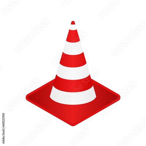 Traffic Cone In Red Gradiet Color For Safety Road
