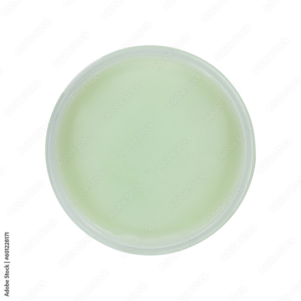 Jar of petroleum jelly on white background, top view Jar of petroleum jelly on white background, top view