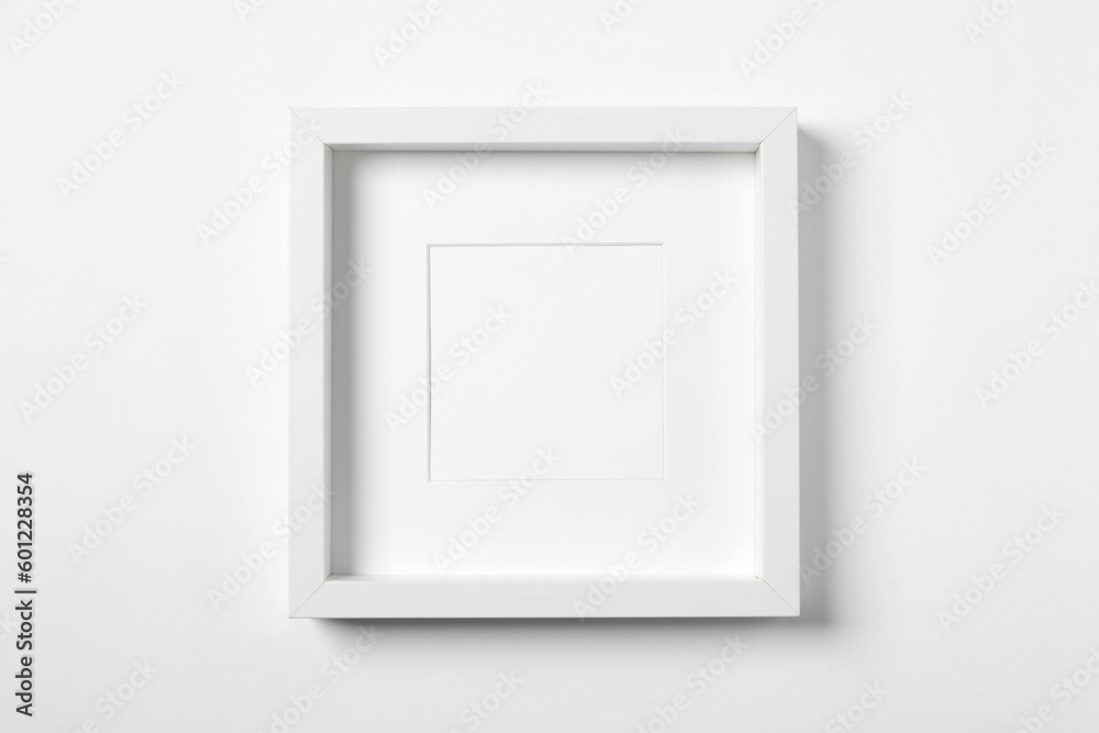 Empty frame on white background. Mockup for design
