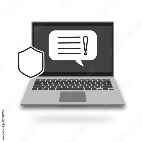 Threat detection response icon, cyber security, attack warning cloud, symbol on white background - editable stroke vector illustration.