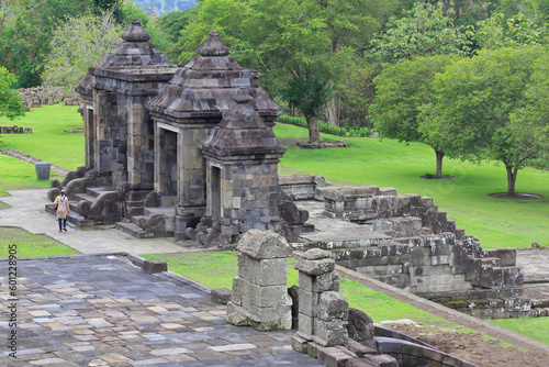 The gate of historic site of Kraton Ratu Boko, which is estimated to have been built in the 8th century by the Syailendra dynasty. photo