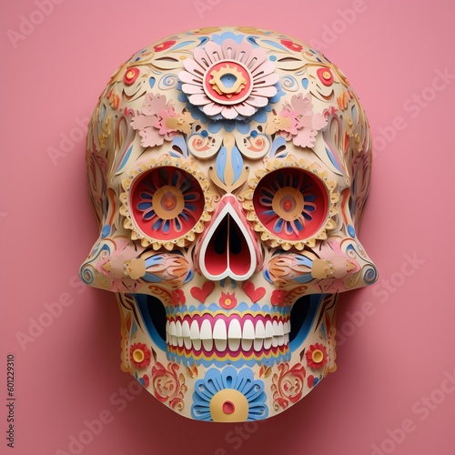 Candy Skulls Made of Paper Cutouts