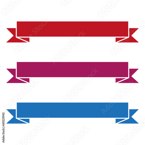 Banner, ribbon horizontal shape, design element. Vector illustration.
