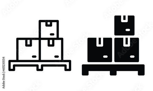Pallet icon with outline and glyph style.