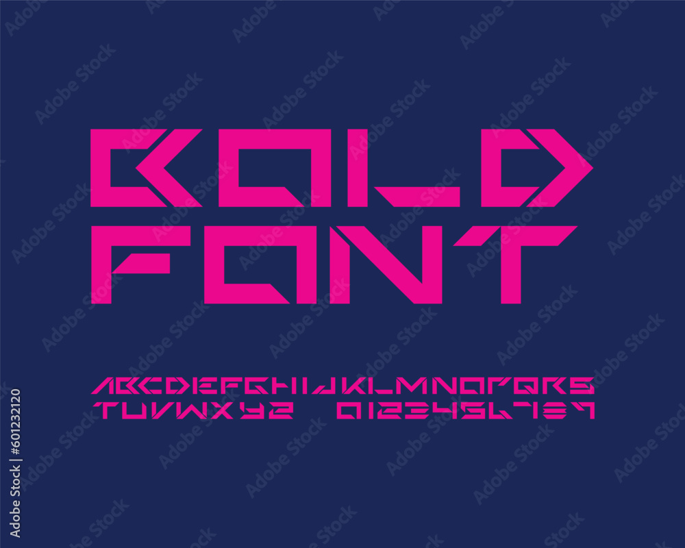 Edgy Bold designer font set in vector format