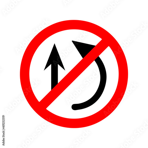 Overtaking prohibited sign. Red circle background. Traffic safety signs illustration on white background..eps