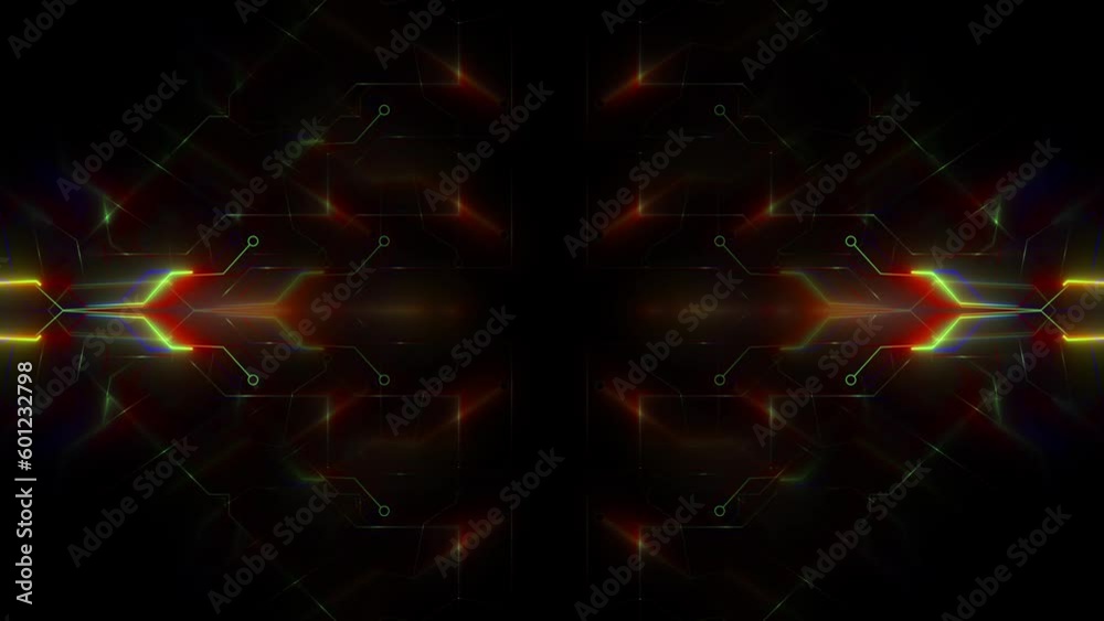 Abtract neon citcuit board background with prism effect.Technology motherboard elements.Podium for technology advertising. Abtract neon citcuit board background with prism effect.Technology motherboard elements.Podium for technology advertising.