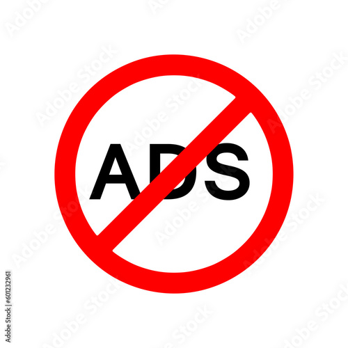 Vector No Ads Illustration Sign illustration on white background..eps Free Download Vector No Ads Illustration Sign illustration on white background..eps - GFXLoad