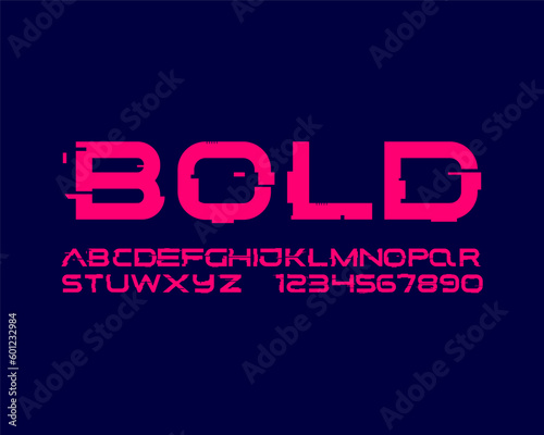 The Glitch Futuristic Designer font set in vector format