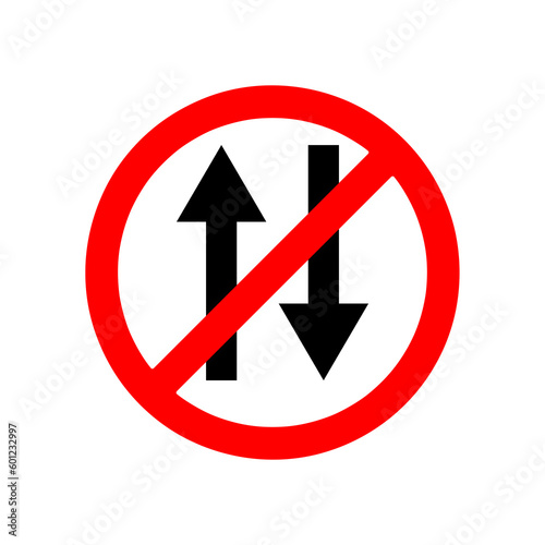 Free Download vehicles prohibited in both directions sign on white background..eps - GFXLoad