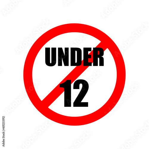 Wallpaper Mural 12 age restriction sign Vector illustration on white background..eps Torontodigital.ca