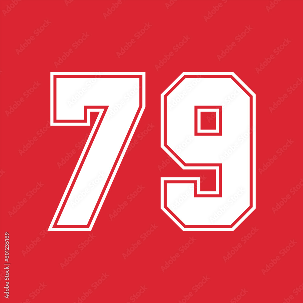 Basketball and Baseball Sport Numbers 79 Basketball and Baseball Sport Numbers 79