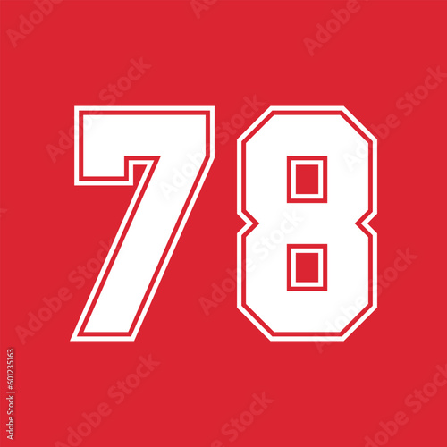 Basketball and Baseball Sport Numbers 78