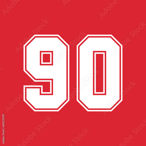 Basketball and Baseball Sport Numbers 90