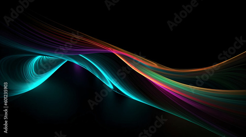Abstract Colorful Neon Lined Background