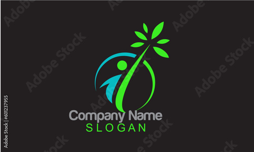 Leaf health logo design template Royalty Free Vector