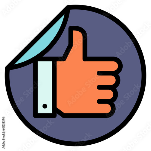 recommend sticker black outline filled color icon