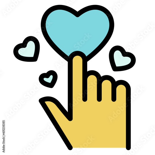 like black outline filled color icon