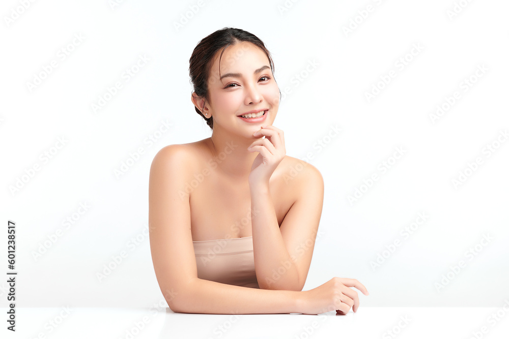 Beautiful young asian woman with clean fresh skin on white background, Face care, Facial treatment, Cosmetology, beauty and spa, Asian women portrait. Beautiful young asian woman with clean fresh skin on white background, Face care, Facial treatment, Cosmetology, beauty and spa, Asian women portrait.