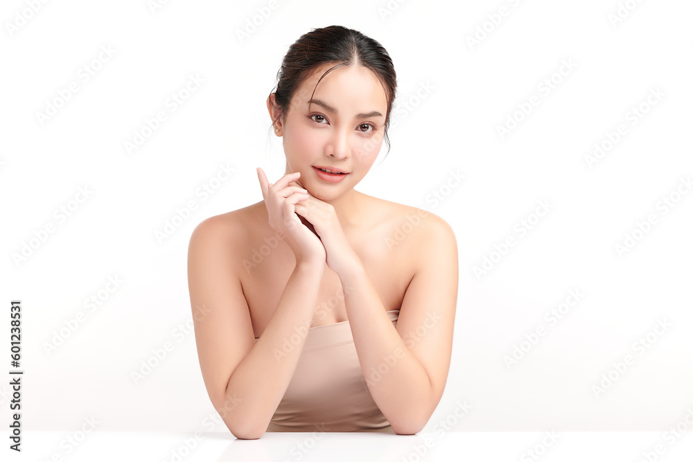 Beautiful young asian woman with clean fresh skin on white background, Face care, Facial treatment, Cosmetology, beauty and spa, Asian women portrait. Beautiful young asian woman with clean fresh skin on white background, Face care, Facial treatment, Cosmetology, beauty and spa, Asian women portrait.
