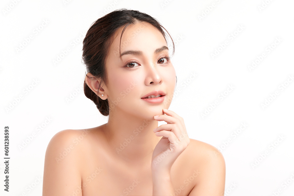 Beautiful young asian woman with clean fresh skin on white background, Face care, Facial treatment, Cosmetology, beauty and spa, Asian women portrait. Beautiful young asian woman with clean fresh skin on white background, Face care, Facial treatment, Cosmetology, beauty and spa, Asian women portrait.