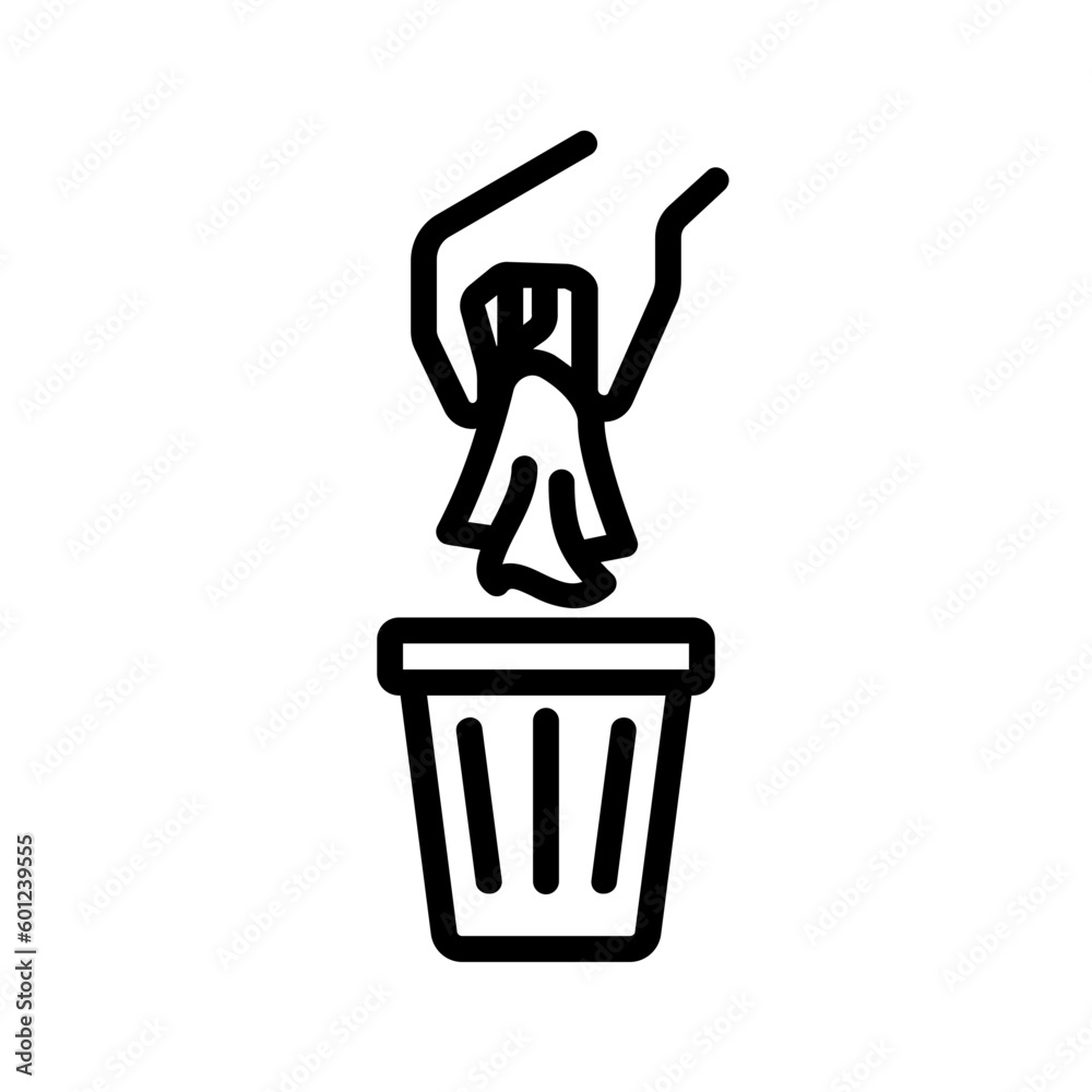 Black line icon for Disposable