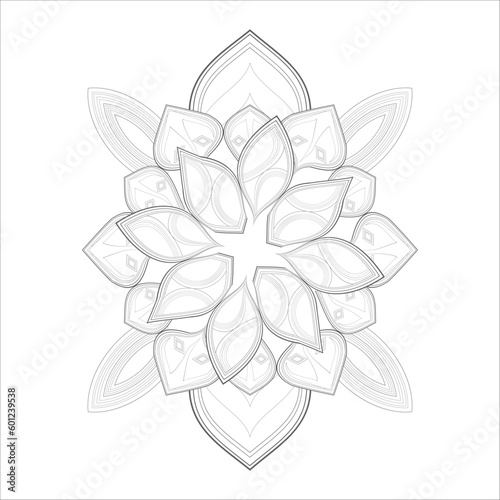 Hand Drawn Sketch for Adult Anti Stress  Fun and Relaxation. Abstract Flowers in Black Isolated on White Background.-vector