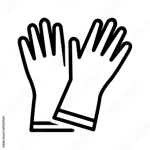 Black line icon for Gloves