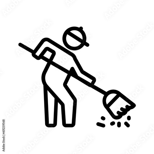 Black line icon for Janitorial