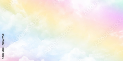 A soft cloud background with a pastel colored orange to blue gradient. Trendy pastel sky design