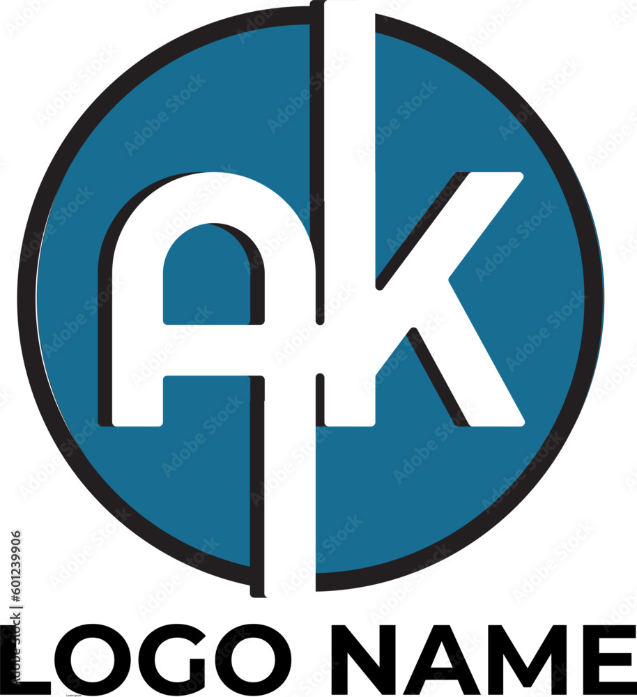 Fototapeta premium AK circle logo design vector
